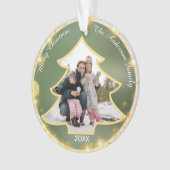 Aangepaste foto met kerstboomstructuur, tweezijdig ornament (voorkant)