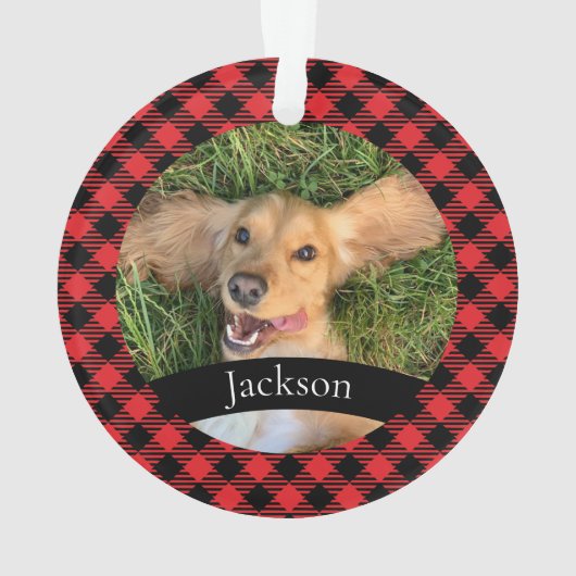 Aangepaste foto met kerstcadeau Red Pset Ceramic O Ornament (achterkant)