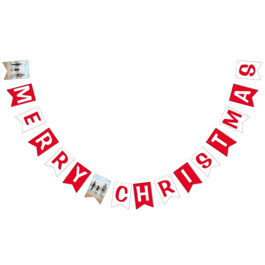 Aangepaste foto met kerstkerst in uw eigen ontwerp vlaggetjes (Alle)