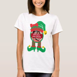 Aangepaste foto met Kerstmis Elf T-Shirt