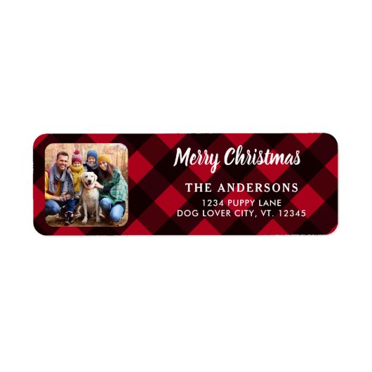 Aangepaste foto met kerstrood buffel etiket (Voorkant)