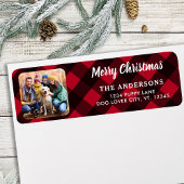 Aangepaste foto met kerstrood buffel etiket