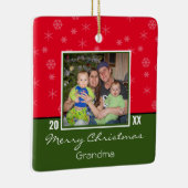 Aangepaste foto met kerstversiering keramisch ornament (Rechts)