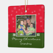 Aangepaste foto met kerstversiering keramisch ornament (Links)