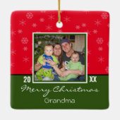 Aangepaste foto met kerstversiering keramisch ornament (Achterkant)