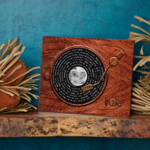 Aangepaste foto met liefdesbericht Rustisch hout F Fotoplaat