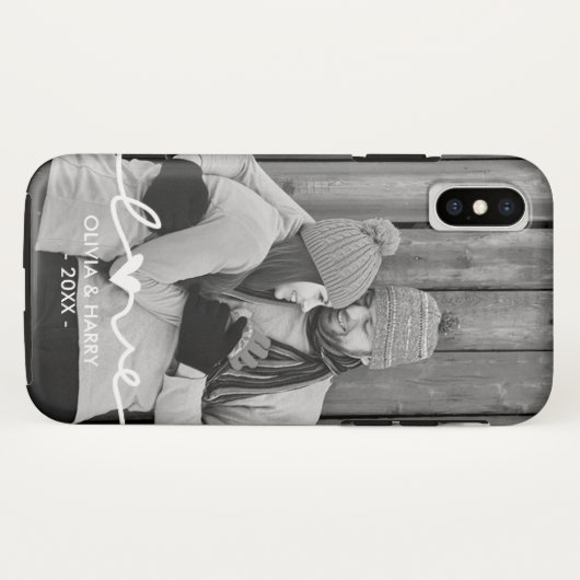 Aangepaste foto met liefdesscript Case-Mate iPhone case (Achterkant (horizontaal))
