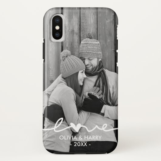 Aangepaste foto met liefdesscript Case-Mate iPhone case (Achterkant)