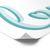 Aangepaste foto met LOVE in blauwe typografie Poster (Hoek)