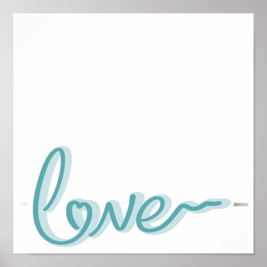 Aangepaste foto met LOVE in blauwe typografie Poster (Voorkant)