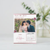 Aangepaste foto met metalen koraalkalender Opslaan Briefkaart (Staand voorkant)