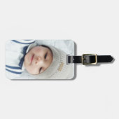 Aangepaste foto met monogram en naam bagagelabel (Voorkant horizontaal)