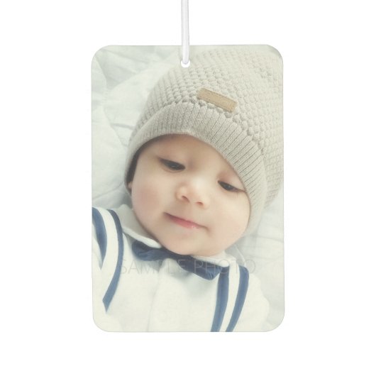 Aangepaste foto met monogram en naam luchtverfrisser (Voorkant)