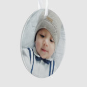 Aangepaste foto met monogram en naam ornament (voorkant)