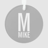 Aangepaste foto met monogram en naam ornament (achterkant)