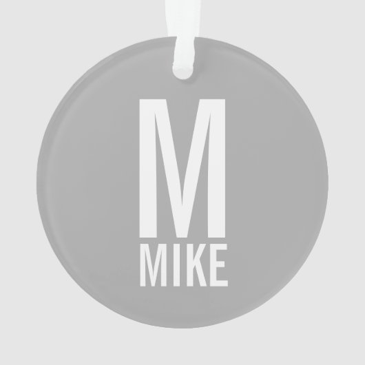 Aangepaste foto met monogram en naam ornament (achterkant)