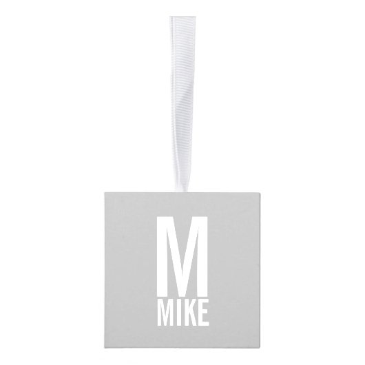 Aangepaste foto met monogram en naam ornament (Rechts)