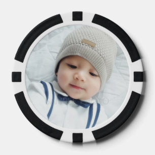 Aangepaste foto met monogram en naam poker chips