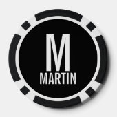 Aangepaste foto met monogram en naam poker chips (Achterkant)