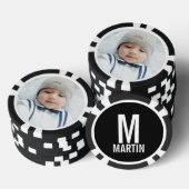 Aangepaste foto met monogram en naam poker chips (Opstapeling)