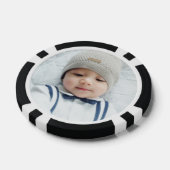 Aangepaste foto met monogram en naam poker chips (Enkel)