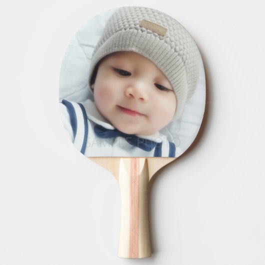 Aangepaste foto met monogram en naam tafeltennisbatje (Voorkant)