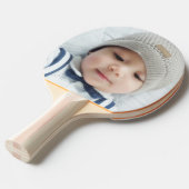 Aangepaste foto met monogram en naam tafeltennisbatje (Voorkant Gekanteld)