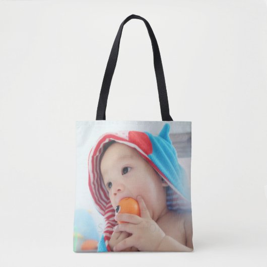 Aangepaste foto met monogram en naam tote bag (Voorkant)