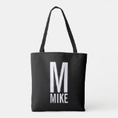Aangepaste foto met monogram en naam tote bag (Achterkant)
