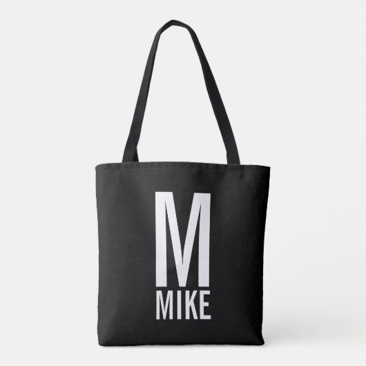 Aangepaste foto met monogram en naam tote bag (Achterkant)