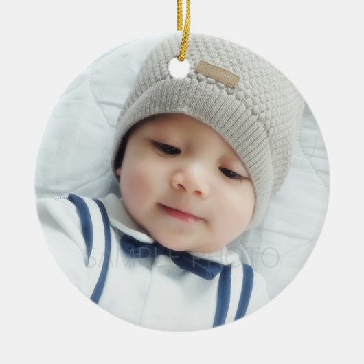 Aangepaste foto met Monogram Keramisch Ornament (Voorkant)