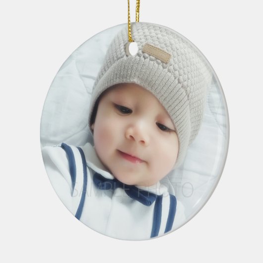 Aangepaste foto met Monogram Keramisch Ornament (Links)