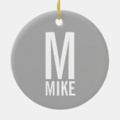 Aangepaste foto met Monogram Keramisch Ornament (Achterkant)