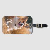 Aangepaste foto met naam bagagelabel (Voorkant (horizontaal))