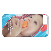 Aangepaste foto met naam en datum Case-Mate iPhone case (Achterkant (Horizontaal))