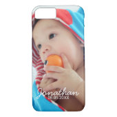 Aangepaste foto met naam en datum Case-Mate iPhone case (Achterkant)