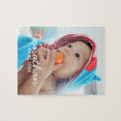 Aangepaste foto met naam en datum legpuzzel (Horizontaal)