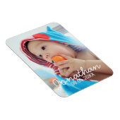 Aangepaste foto met naam en datum magneet (Rechterzijde)