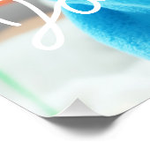 Aangepaste foto met naam en datum poster (Hoek)