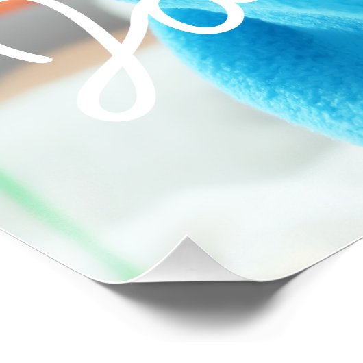 Aangepaste foto met naam en datum poster (Hoek)