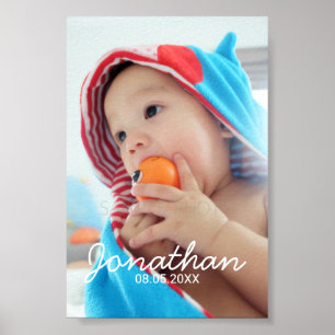 Aangepaste foto met naam en datum poster