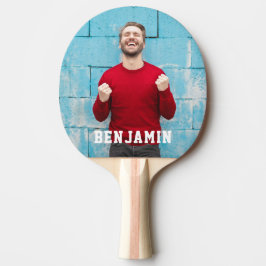 Aangepaste foto met naam gepersonaliseerd tafeltennisbatje