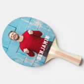 Aangepaste foto met naam gepersonaliseerd tafeltennisbatje (Zijkant)