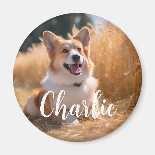 Aangepaste foto met naam magneet (Voorkant)