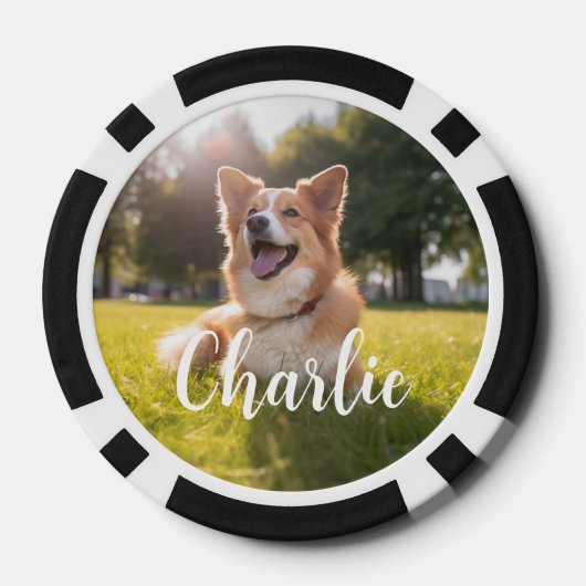 Aangepaste foto met naam poker chips (Achterkant)