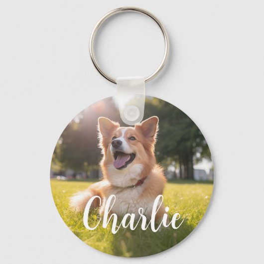 Aangepaste foto met naam sleutelhanger (Achterkant)