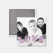Aangepaste foto met overlay liefdesbriefing magneet (Voorkant / Achterkant)