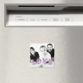 Aangepaste foto met overlay liefdesbriefing magneet (Insitu (Vaatwasser))