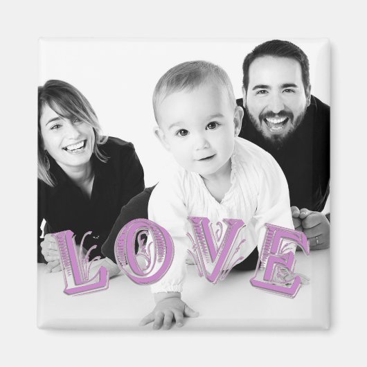 Aangepaste foto met overlay liefdesbriefing magneet (Voorkant)