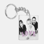 Aangepaste foto met overlay liefdesbriefing sleutelhanger (Voorkant Links)